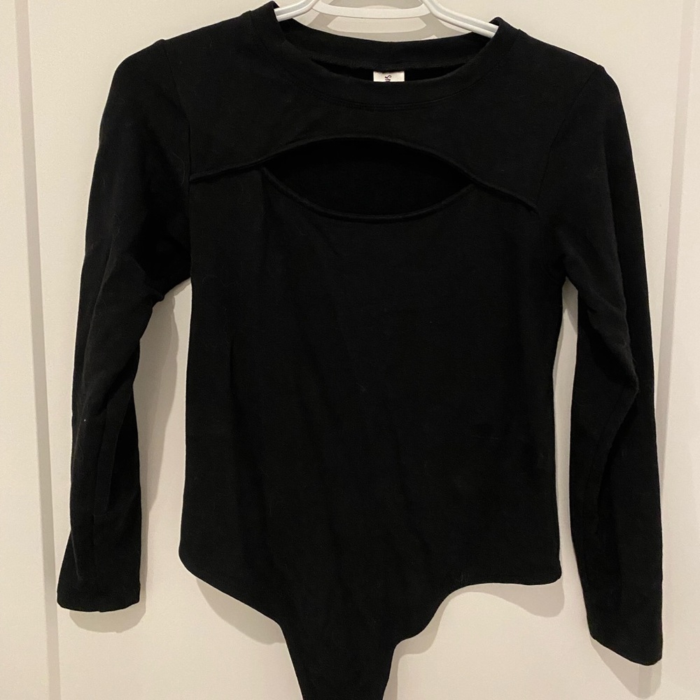 Smash + Tess Olivia Cut Out Thong Black Bodysuit
